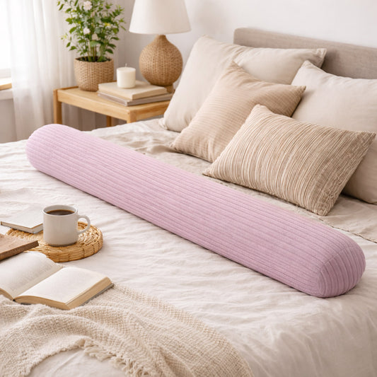 LEANBE Bettschlange Stillkissen – Vielseitiges Seitenschläferkissen 150 cm Lila Cord