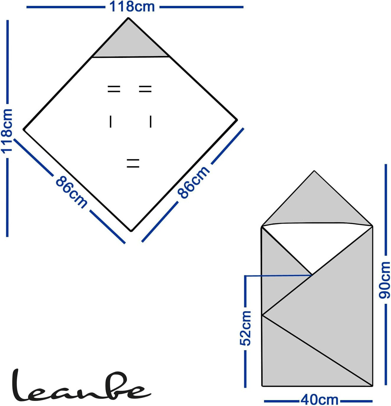 Einschlagdecke Babydecke 86x86 cm – Baumwolle & Minky Blau /Segelboote