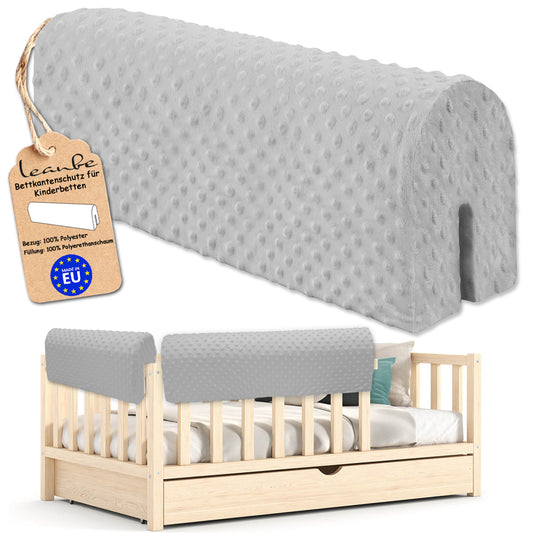 Bettkantenschutz für Babybett – Grau Minky