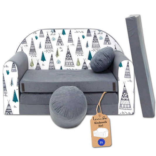 Kindersofa 3in1 – Spielsofa & Schlafsofa für Kinder AJ3