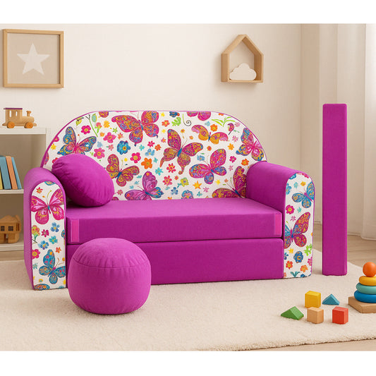 LEANBE Kindersofa 3-in-1 – Multifunktionales Spiel- und Schlafsofa für Kinderzimmer M33