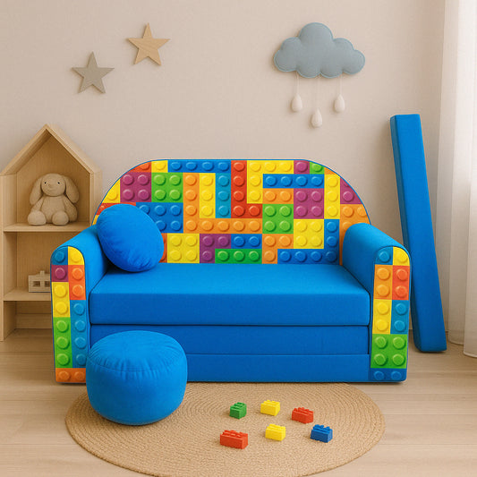 LEANBE Kindersofa 3-in-1 – Multifunktionales Spiel- und Schlafsofa für Kinderzimmer C32