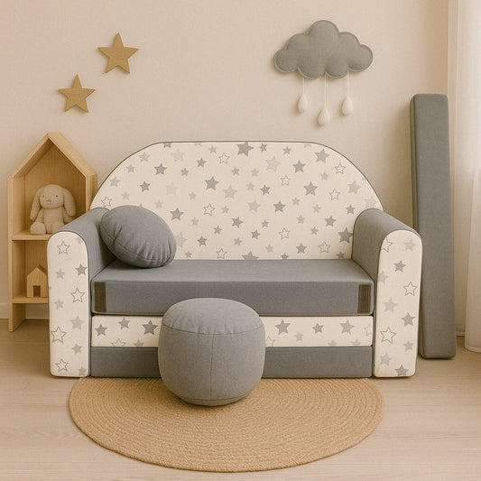 LEANBE Kindersofa 3-in-1 – Multifunktionales Spiel- und Schlafsofa für Kinderzimmer A38