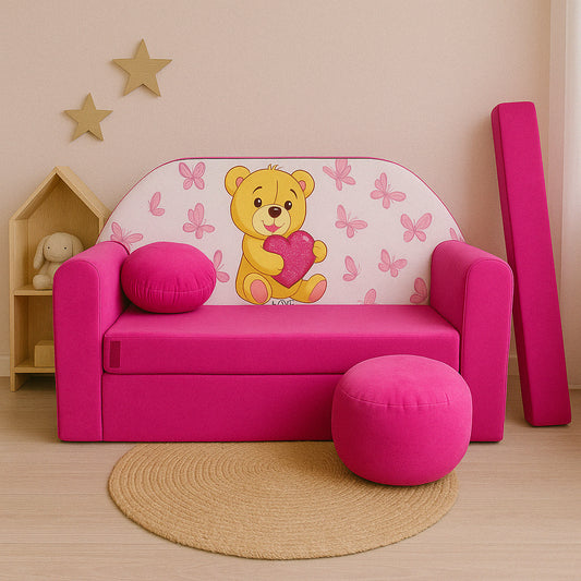 LEANBE Kindersofa 3-in-1 – Multifunktionales Spiel- und Schlafsofa für Kinderzimmer H3