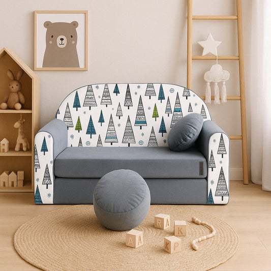 LEANBE Kindersofa 3-in-1 – Multifunktionales Spiel- und Schlafsofa für Kinderzimmer AJ3