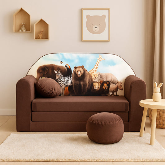 LEANBE Kindersofa 3-in-1 – Multifunktionales Spiel- und Schlafsofa für Kinderzimmer K8