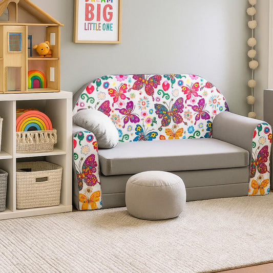 LEANBE Kindersofa 3-in-1 – Multifunktionales Spiel- und Schlafsofa für Kinderzimmer A33