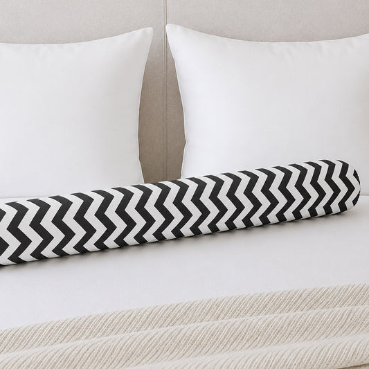 LEANBE Bettschlange Stillkissen – Vielseitiges Seitenschläferkissen - 150 cm - Weiss/Schwarz Chevron