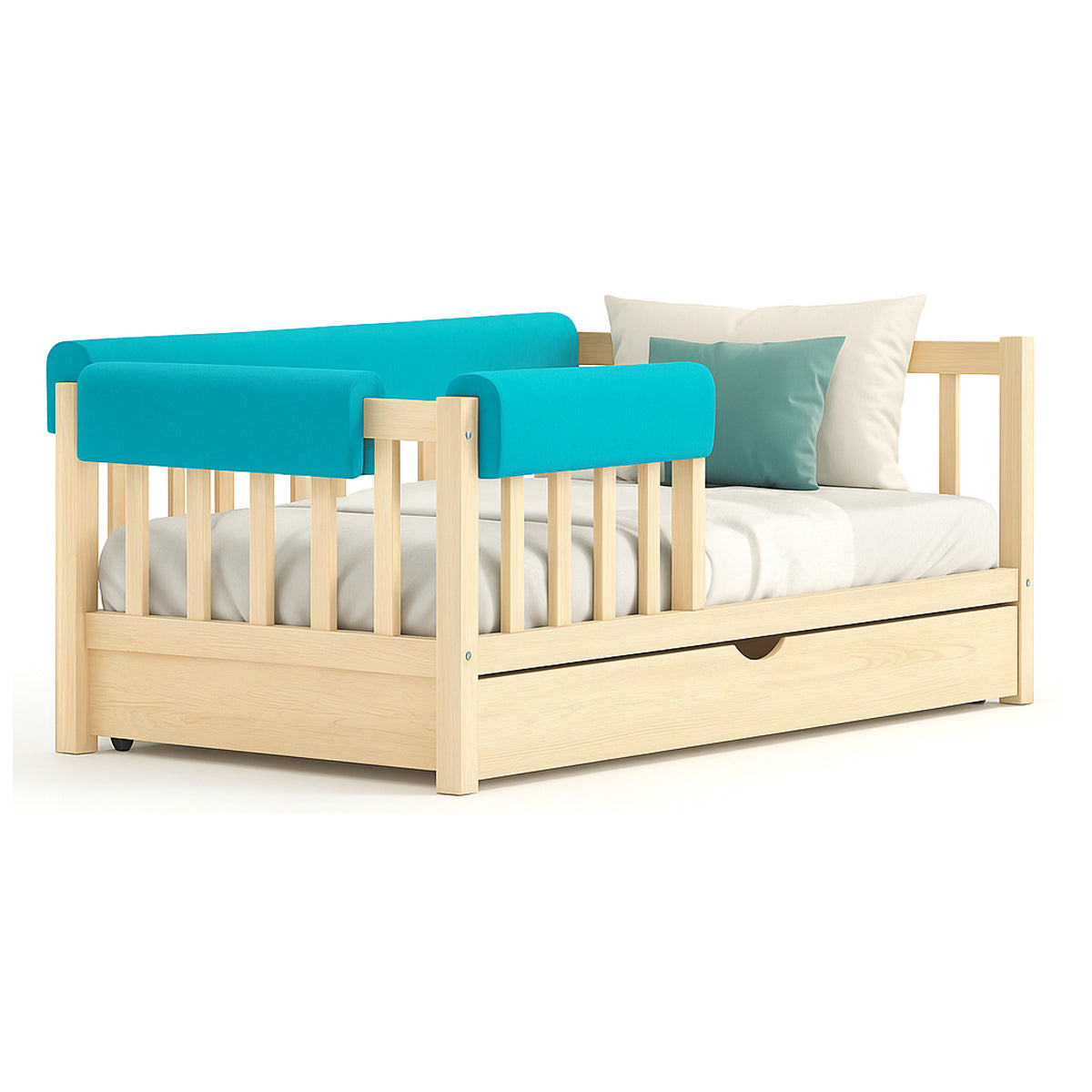 Bettkantenschutz für Babybett – Blau Mikrofaser