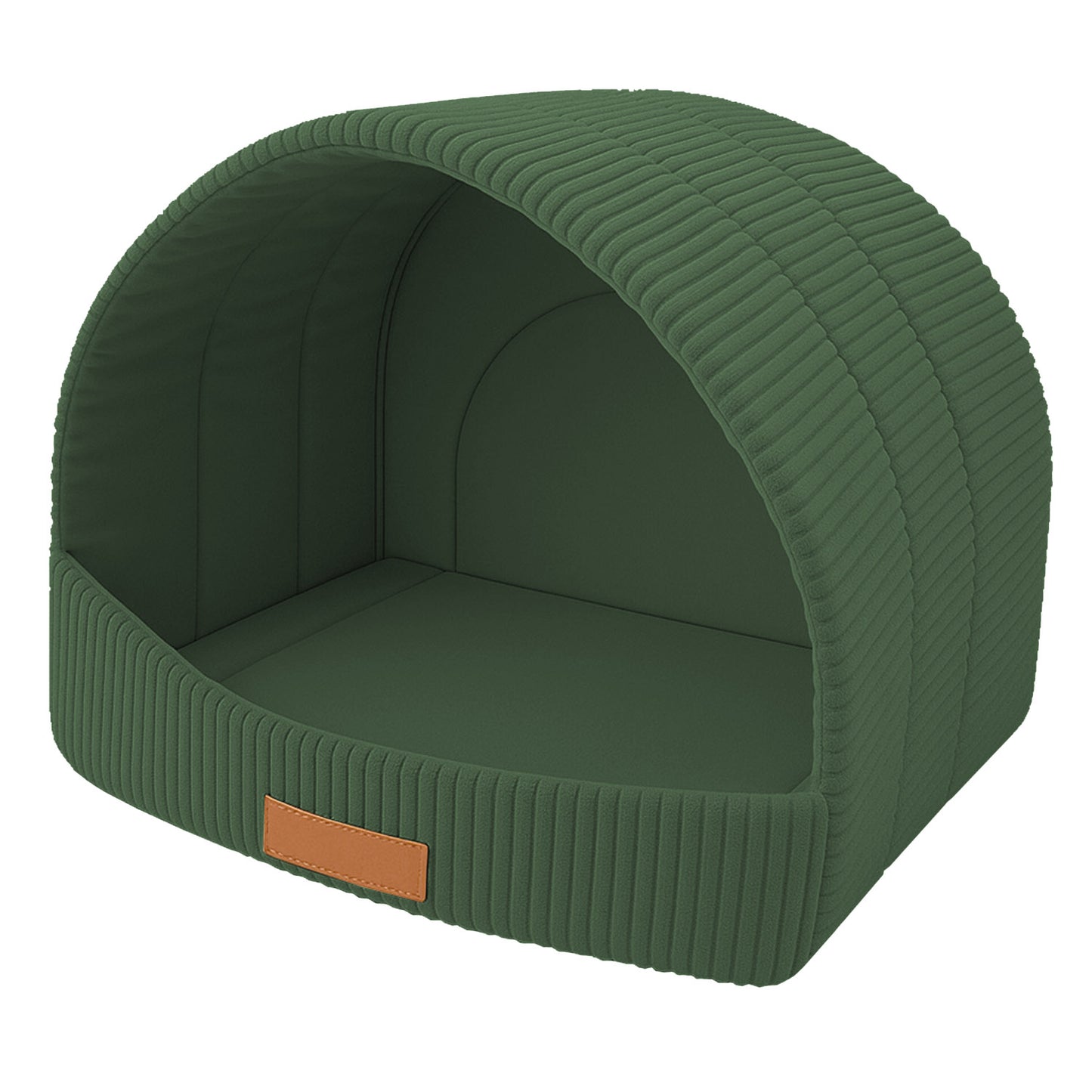 Personalisierbare & Stilvolle Cord-Hütte für Hunde und Katzen - Grün