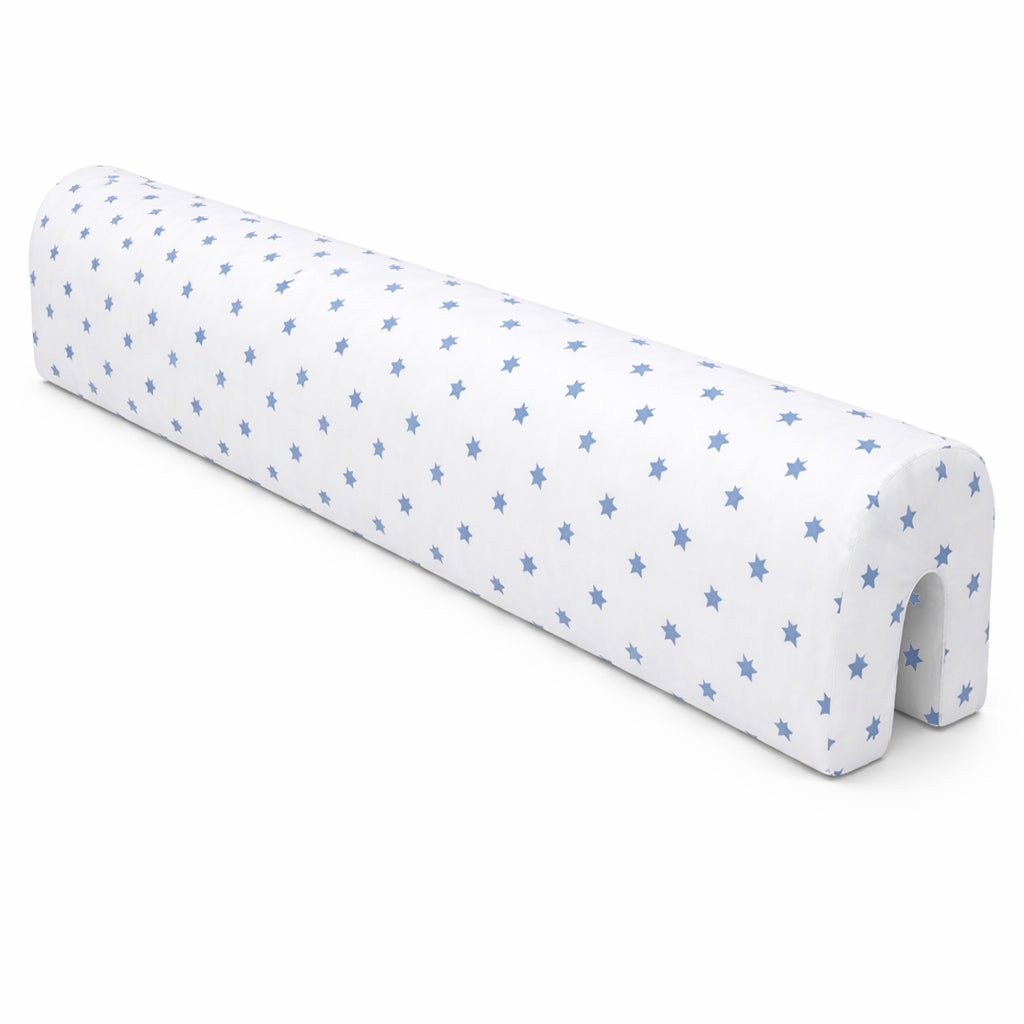 LEANBE Bettkantenschutz 70x20x14 cm + Bettschlange 150x15 cm – Blaue Sterne