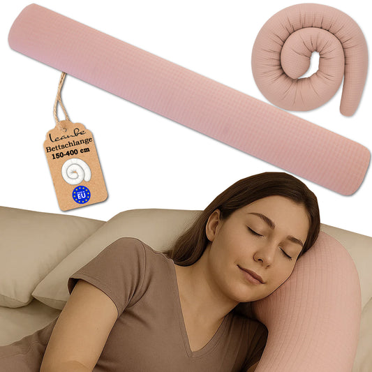 Bettschlange Stillkissen Seitenschläferkissen 150-400 cm Rosa