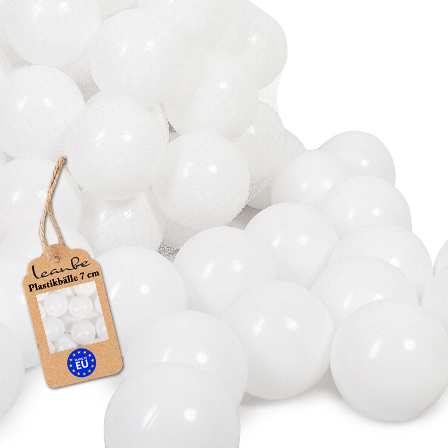 Plastikbälle Bälle für Bällebad 7 cm - Weiß