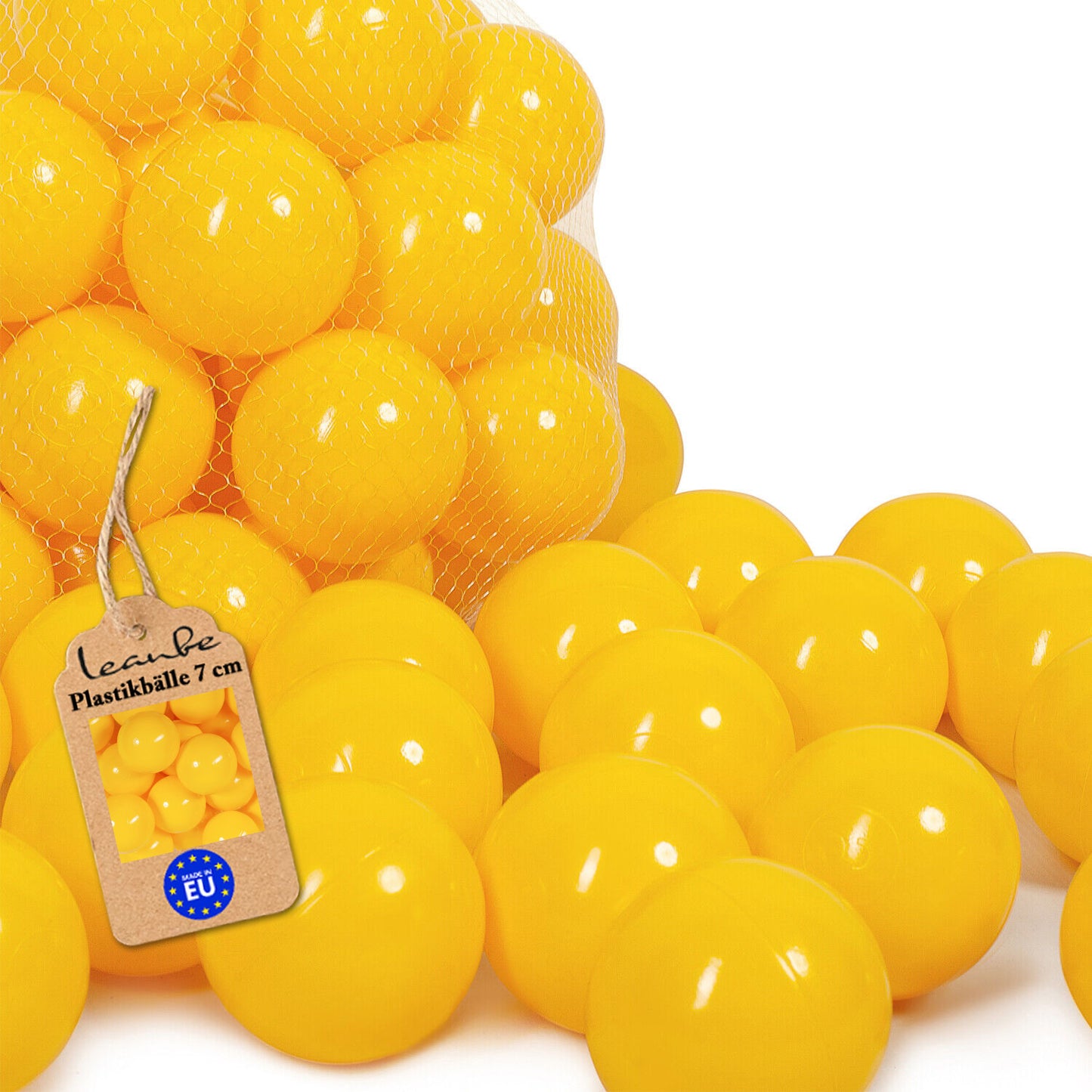 Plastikbälle Bälle für Bällebad 7 cm - Gelb