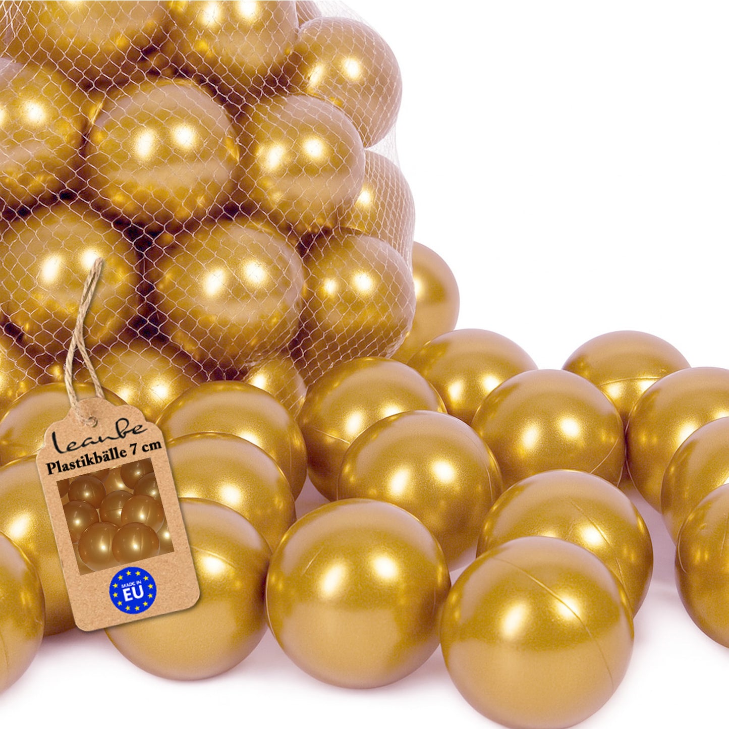 Plastikbälle Bälle für Bällebad 7 cm - Gold