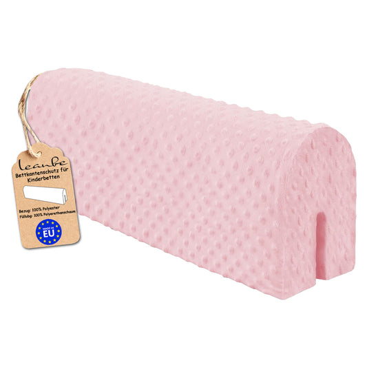 LEANBE Bettkantenschutz für Betten -  Kissen für bettumrandung – Rosa Minky