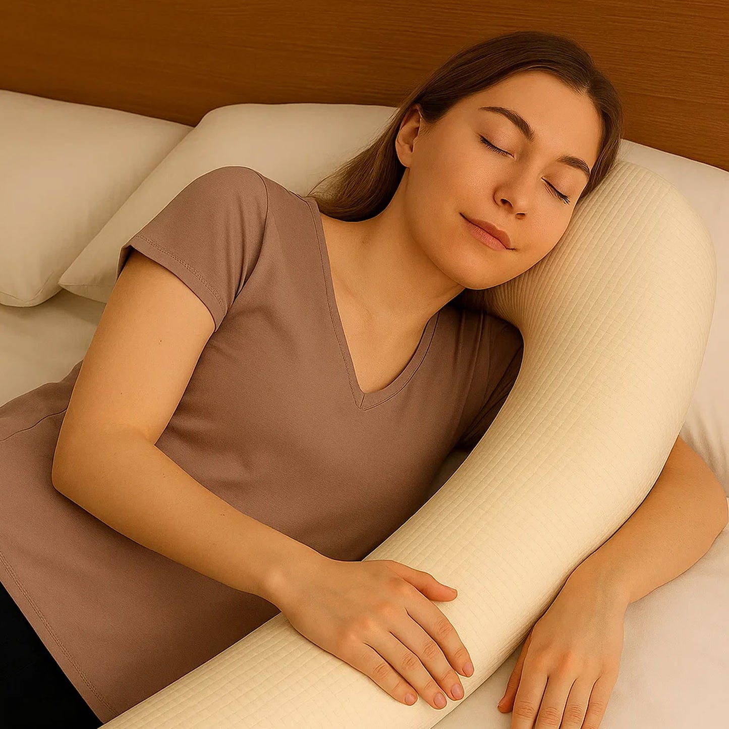 Bettschlange Stillkissen Seitenschläferkissen 150-400 cm Creme